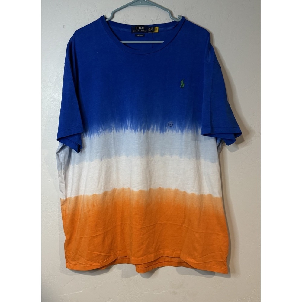 Polo Ralph Lauren Big & Tall Men's Blue Multi Ombre Print T-Shirt 2XL